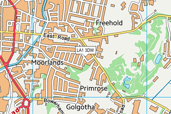 LA1 3DW map - OS VectorMap District (Ordnance Survey)