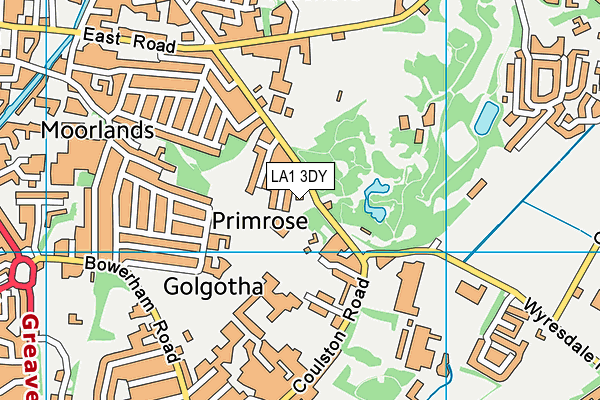 LA1 3DY map - OS VectorMap District (Ordnance Survey)