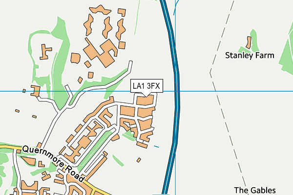 LA1 3FX map - OS VectorMap District (Ordnance Survey)