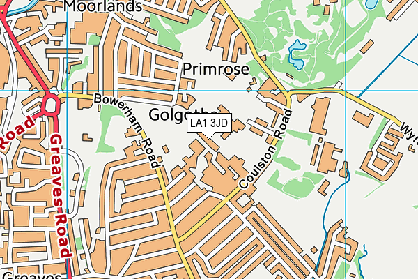 University Of Cumbria Sports Centre (Lancaster Campus) map (LA1 3JD) - OS VectorMap District (Ordnance Survey)