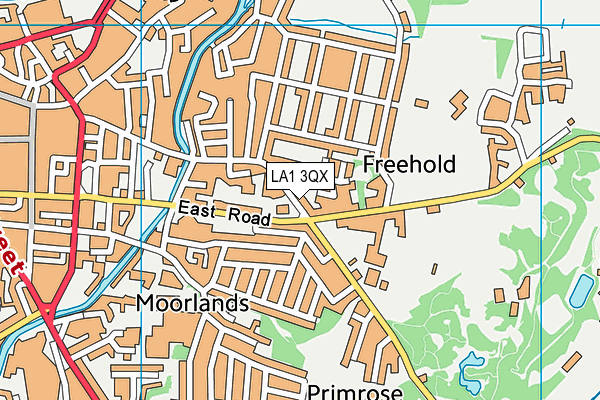 LA1 3QX map - OS VectorMap District (Ordnance Survey)