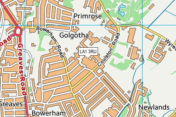 LA1 3RU map - OS VectorMap District (Ordnance Survey)
