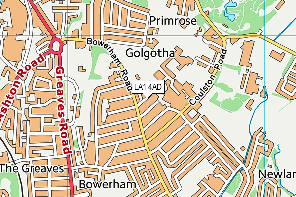 LA1 4AD map - OS VectorMap District (Ordnance Survey)