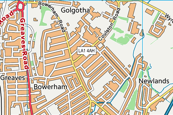 LA1 4AH map - OS VectorMap District (Ordnance Survey)