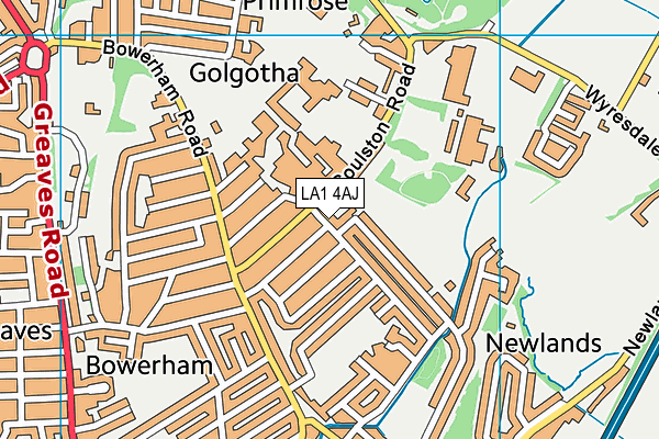 LA1 4AJ map - OS VectorMap District (Ordnance Survey)