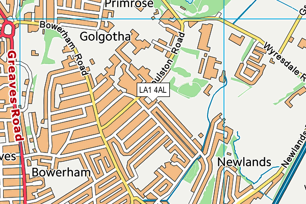 LA1 4AL map - OS VectorMap District (Ordnance Survey)