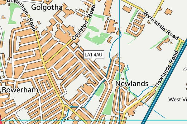 LA1 4AU map - OS VectorMap District (Ordnance Survey)