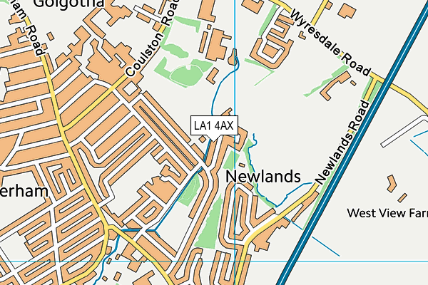 LA1 4AX map - OS VectorMap District (Ordnance Survey)