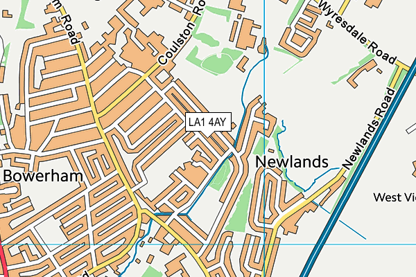 LA1 4AY map - OS VectorMap District (Ordnance Survey)