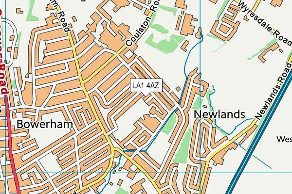 LA1 4AZ map - OS VectorMap District (Ordnance Survey)