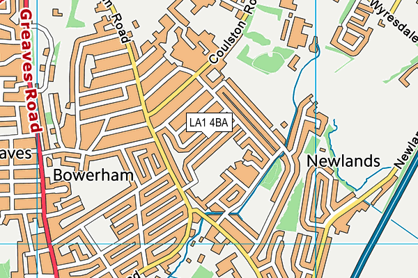 LA1 4BA map - OS VectorMap District (Ordnance Survey)