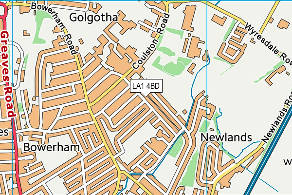 LA1 4BD map - OS VectorMap District (Ordnance Survey)