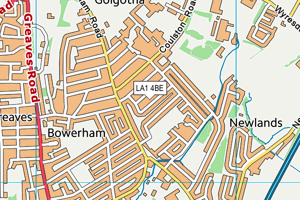 LA1 4BE map - OS VectorMap District (Ordnance Survey)
