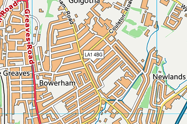 LA1 4BG map - OS VectorMap District (Ordnance Survey)