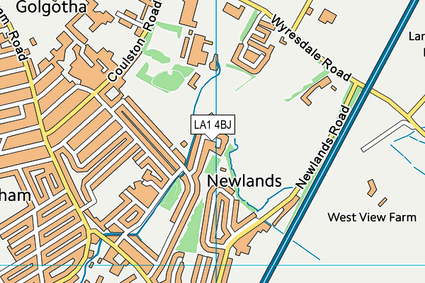 LA1 4BJ map - OS VectorMap District (Ordnance Survey)