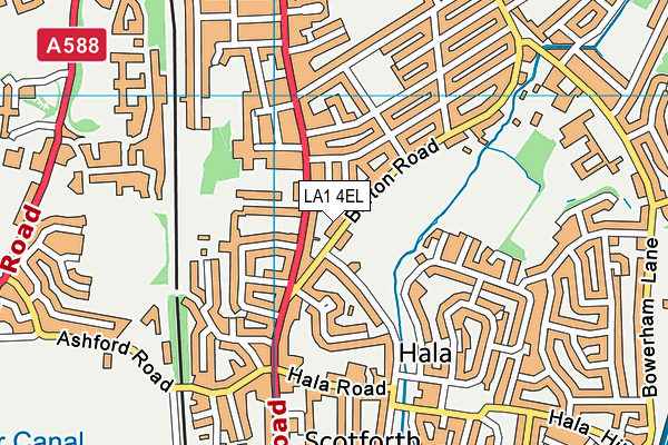 LA1 4EL map - OS VectorMap District (Ordnance Survey)