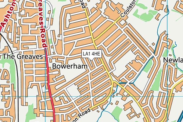 LA1 4HE map - OS VectorMap District (Ordnance Survey)