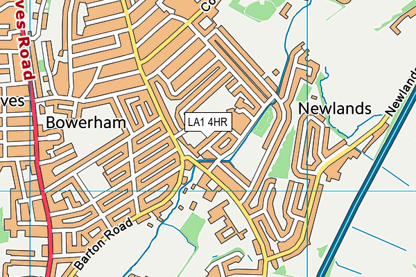 LA1 4HR map - OS VectorMap District (Ordnance Survey)
