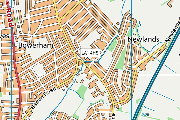 LA1 4HS map - OS VectorMap District (Ordnance Survey)