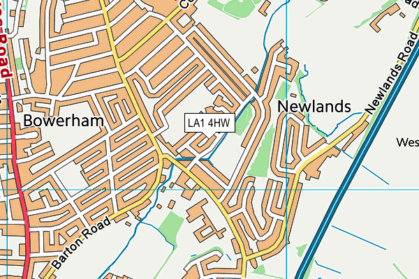 LA1 4HW map - OS VectorMap District (Ordnance Survey)