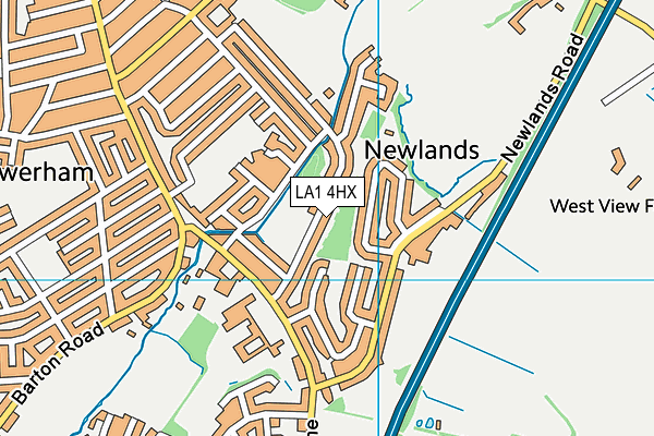 LA1 4HX map - OS VectorMap District (Ordnance Survey)