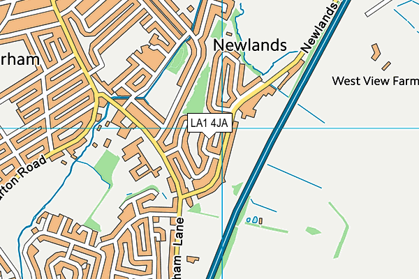 LA1 4JA map - OS VectorMap District (Ordnance Survey)