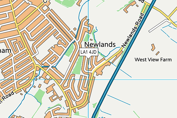 LA1 4JD map - OS VectorMap District (Ordnance Survey)