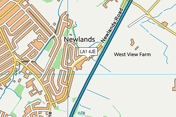 LA1 4JE map - OS VectorMap District (Ordnance Survey)