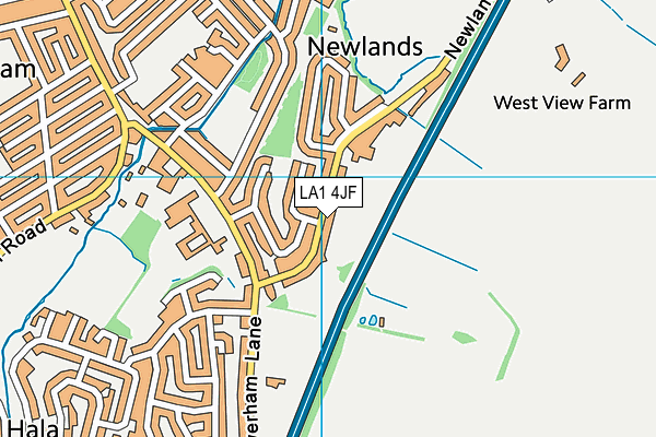 LA1 4JF map - OS VectorMap District (Ordnance Survey)