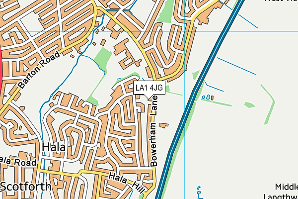 LA1 4JG map - OS VectorMap District (Ordnance Survey)