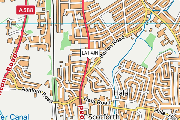 LA1 4JN map - OS VectorMap District (Ordnance Survey)
