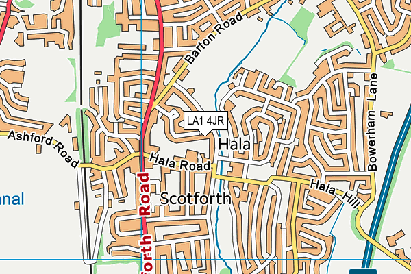 LA1 4JR map - OS VectorMap District (Ordnance Survey)