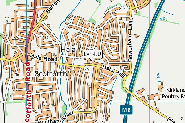 LA1 4JU map - OS VectorMap District (Ordnance Survey)