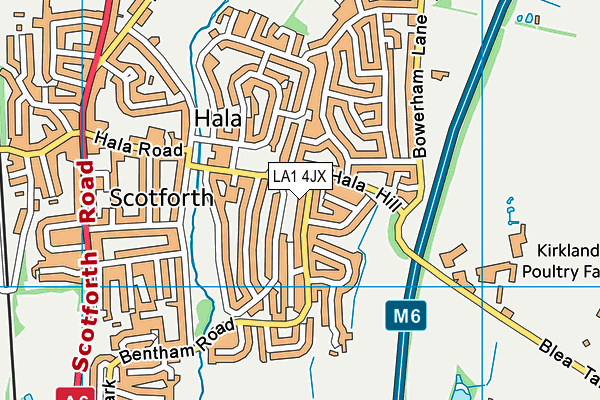 LA1 4JX map - OS VectorMap District (Ordnance Survey)