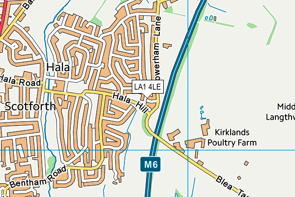 LA1 4LE map - OS VectorMap District (Ordnance Survey)