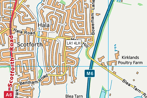 LA1 4LH map - OS VectorMap District (Ordnance Survey)