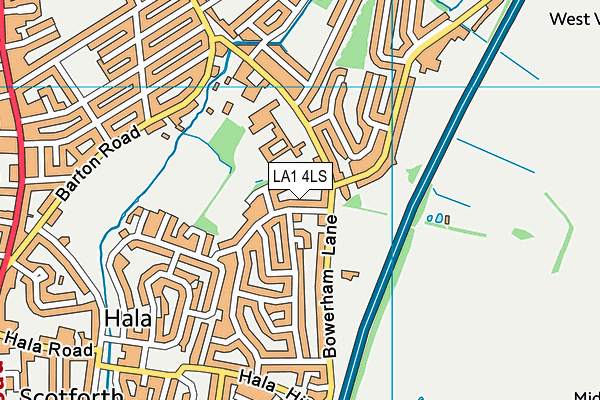 LA1 4LS map - OS VectorMap District (Ordnance Survey)