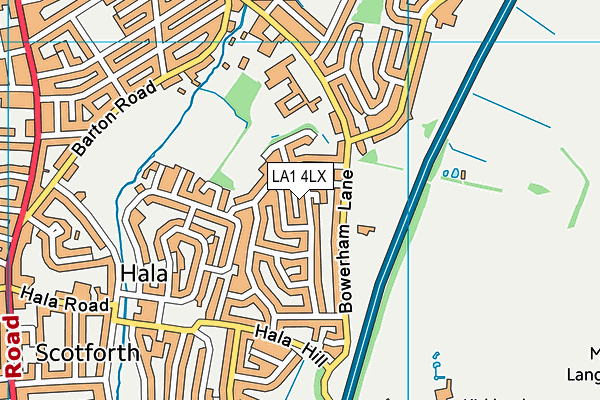 LA1 4LX map - OS VectorMap District (Ordnance Survey)