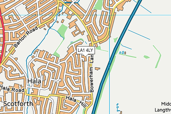 LA1 4LY map - OS VectorMap District (Ordnance Survey)