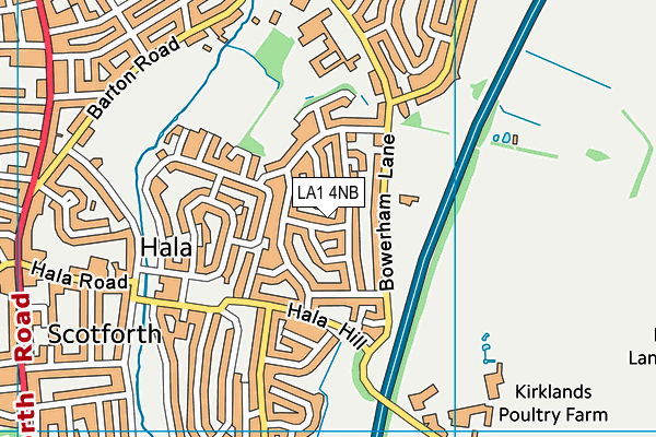 LA1 4NB map - OS VectorMap District (Ordnance Survey)