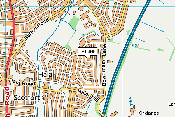 LA1 4NE map - OS VectorMap District (Ordnance Survey)