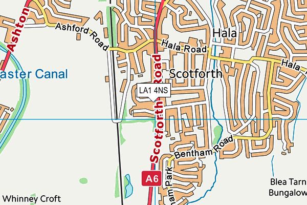 LA1 4NS map - OS VectorMap District (Ordnance Survey)