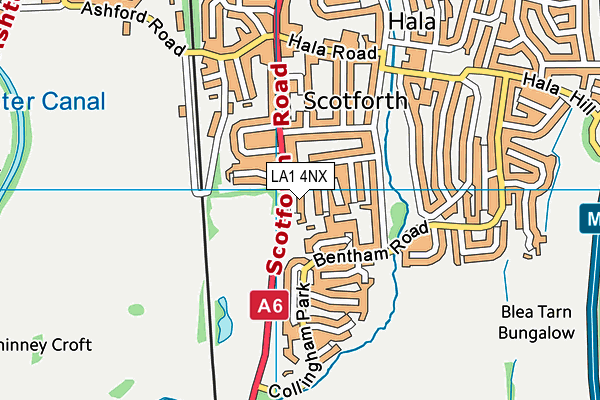 LA1 4NX map - OS VectorMap District (Ordnance Survey)