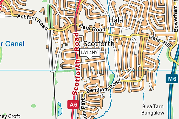 LA1 4NY map - OS VectorMap District (Ordnance Survey)