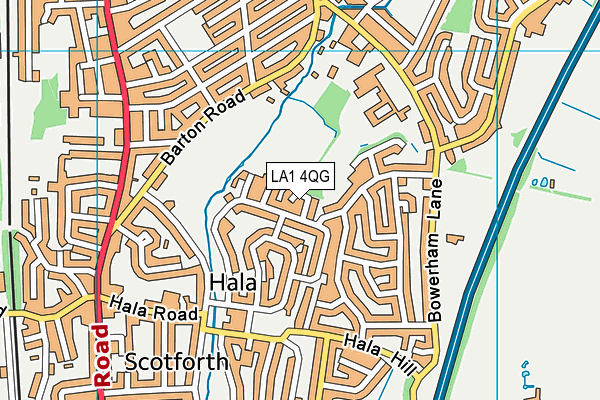 LA1 4QG map - OS VectorMap District (Ordnance Survey)