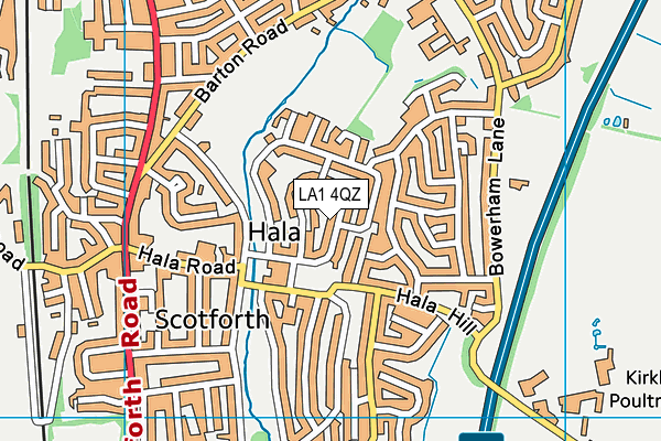 LA1 4QZ map - OS VectorMap District (Ordnance Survey)