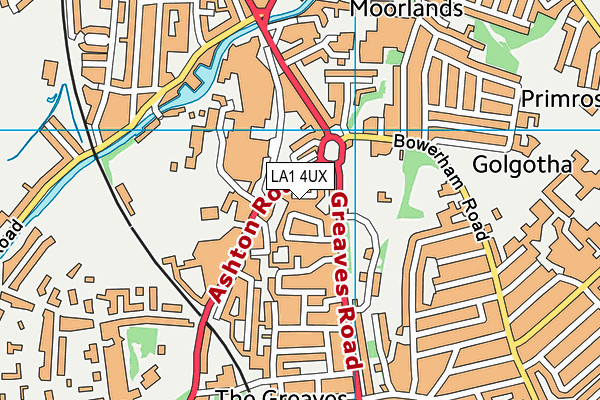 LA1 4UX map - OS VectorMap District (Ordnance Survey)