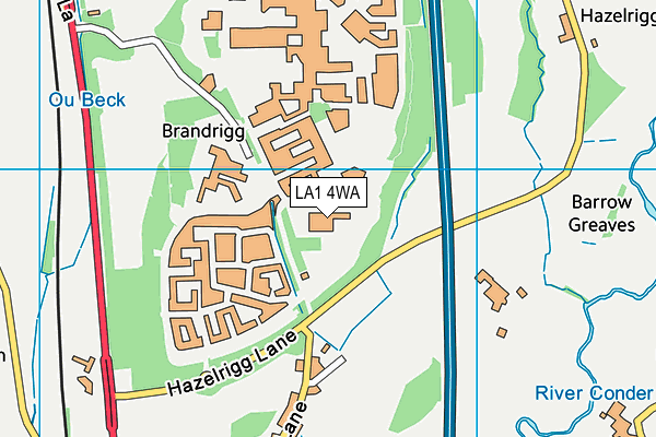 LA1 4WA map - OS VectorMap District (Ordnance Survey)