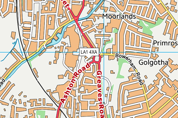 LA1 4XA map - OS VectorMap District (Ordnance Survey)