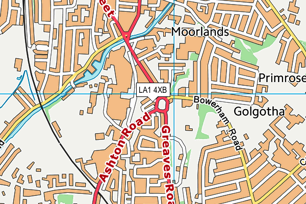 LA1 4XB map - OS VectorMap District (Ordnance Survey)